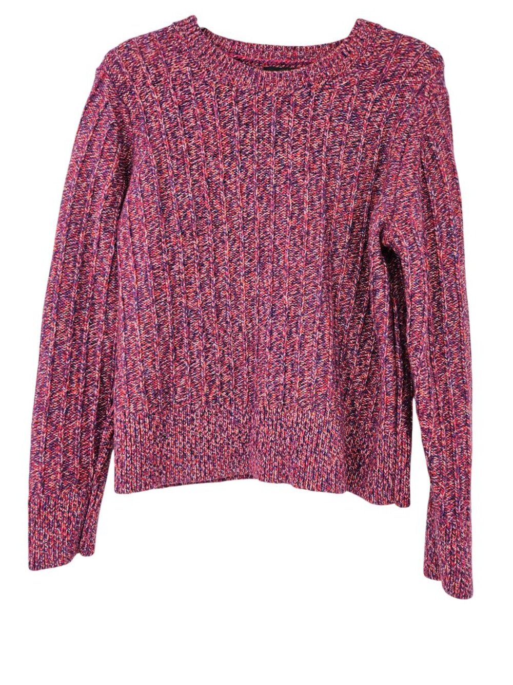 Banana Republic Marled Wool Cashmere Knit Sweater Berry Red Women's Size L Fall